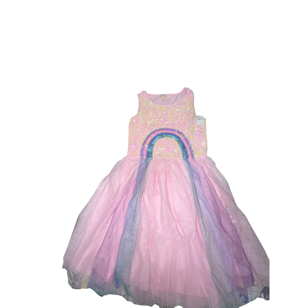 Zenzi Girls Rainbow Sequin Tulle Dress Pink Multi Size XXL 16 18 Party